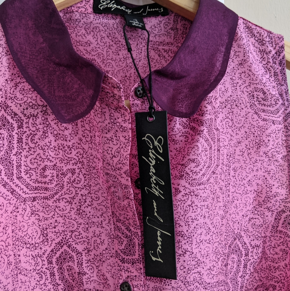 NWT Elizabeth & James sleeveless silk blouse